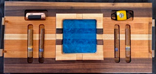 Luxury Cigar Tray Set - With Cigar Cutter & Torch Lighter - #25-CD-0012