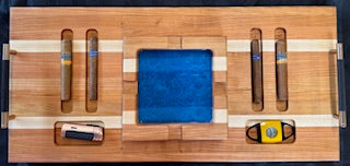 Luxury Cigar Tray Set - With Cigar Cutter & Torch Lighter - #25-CD-0013