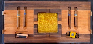 Luxury Cigar Tray Set - With Cigar Cutter & Torch Lighter - #25-CD-0014