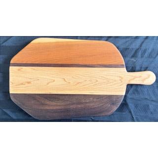 Paddle Shaped Maple, Walnut, and Cherry Serving Board - #25-SB-0002