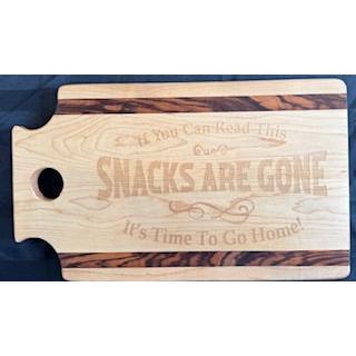 Engraved Maple & Zebrawood UBBH Original Shaped Serving Boards - #25-SB-0008