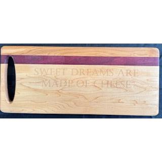 Engraved Maple, Cherry & Purple Heart Rectangular Serving Board - #25-SB-0009