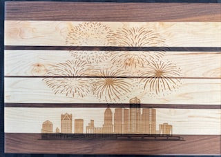 Maple and Walnut Edge Grain Cutting Board - #25-B-0044